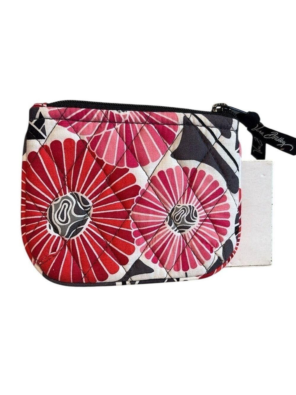 Vera Bradley Coin Purse Cherry Blossom Print Zip Pouch Quilted Fabric Pink Multi